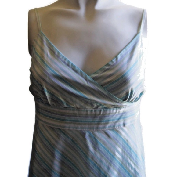 J Crew 100% Cotton Diagonal Stripe Empire Waist - Picture 2 of 8